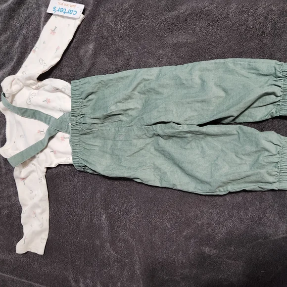 Carter's Green and White Kids Matching Set - Picture 6 of 8